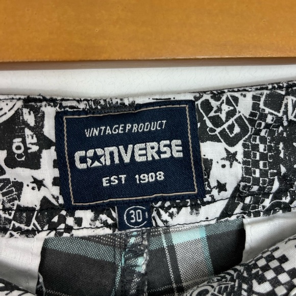 Vintage Converse Plaid Skater Shorts Sz 30 - Picture 6 of 10